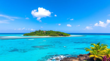 Beautiful beach at Seychelles, La Digue islandの写真素材