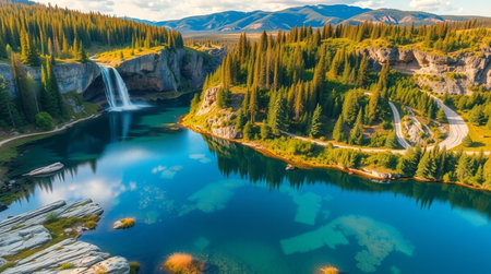 Aerial panoramic view of a national parkの写真素材