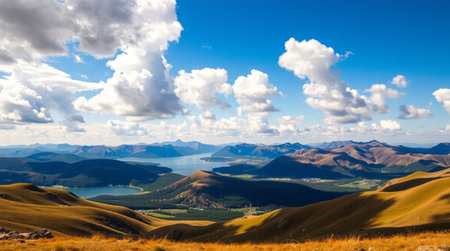 Panoramic view of Lake Tekapo, Canterbury, New Zealandの写真素材
