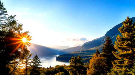 Sunset over Lake Wakatipu, Queenstown, New Zealandの写真素材