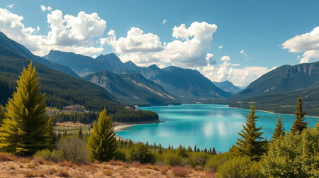 Lake Louise, Banff National Park, Alberta, Canada. Panoramic viewの写真素材