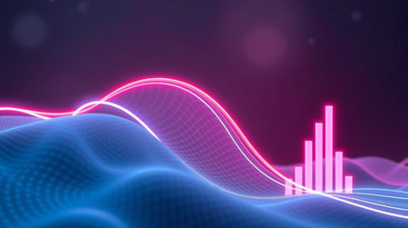 abstract digital equalizer wave 3d illustration background new quality universal colorful joyful...