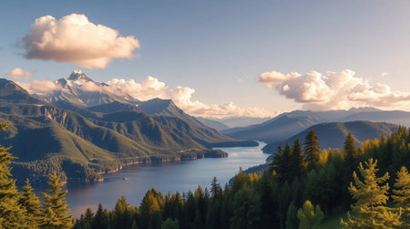 Panorama of Lake Wakatipu, Queenstown, New Zealand