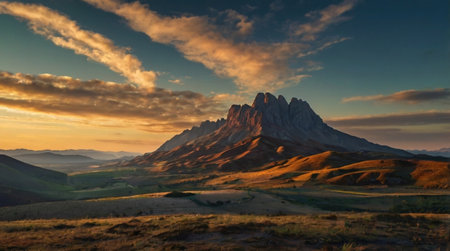 Sunset in the Torres del Paine National Park, Patagonia, Chile