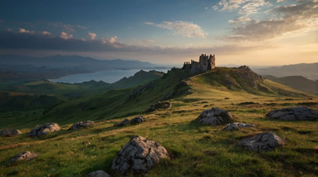 Castle on the Isle of Skye in Scotland, UK.の写真素材