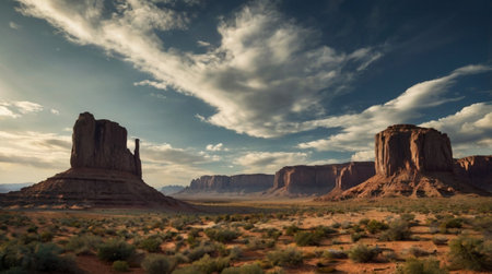 Monument Valley in Navajo Tribal Lands of Arizona and Utah, USAの写真素材
