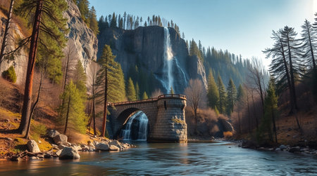 Yosemite Falls National Park, California, United States of Americaの写真素材