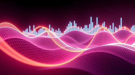 3d rendering of sound waveform abstract background. Sound waveform technology illustration