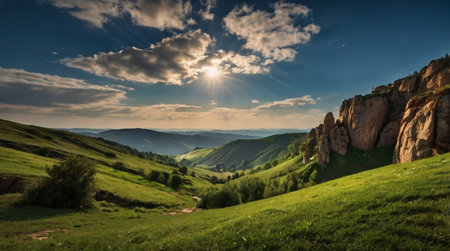 Beautiful summer landscape in the mountains. Ukraine, Carpathiansの写真素材
