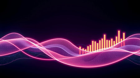 abstract music equalizer wave background. 3d vector illustration.