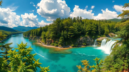 Fantastic panoramic view on turquoise water