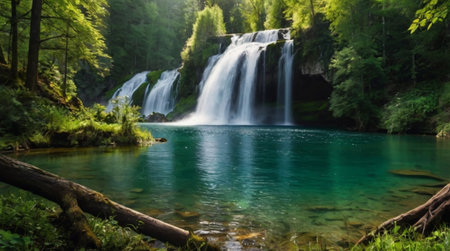 Waterfall in Plitvice Lakes National Park (Croatia)