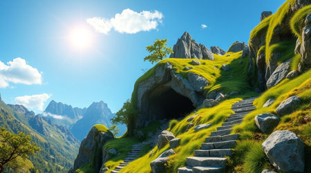 Panoramic view of the Dolomites mountains, Italy.