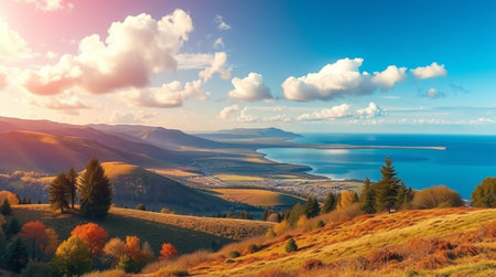 Colorful autumn landscape in the mountains. Composition of nature.