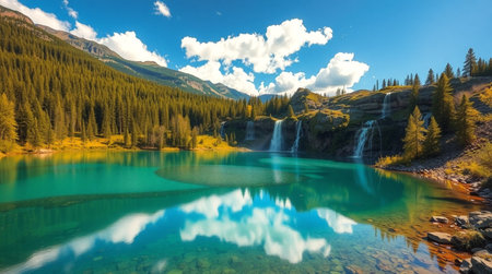 Beautiful turquoise lake in the mountains. Altai, Siberia, Russia