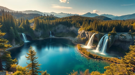 Panoramic view of a national parkの写真素材