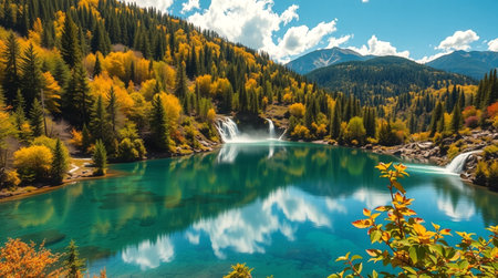 Autumn Landscape of Jiuzhaigou, Sichuan Province, China