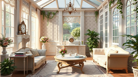 Luxury living room interior in classic style. 3d renderの写真素材