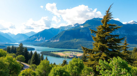 Panoramic view of Lake Wakatipu, Queenstown, New Zealand