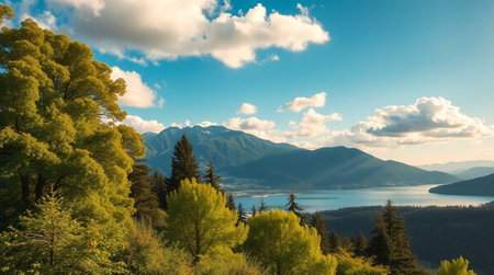 Panoramic view of Lake Wakatipu, Queenstown, New Zealand