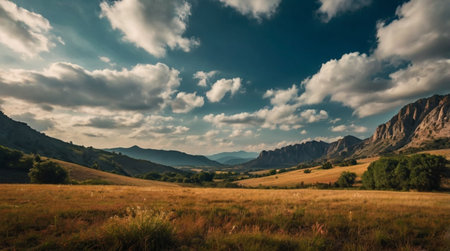 Beautiful landscape of mountains in Crimea. Ukraine. Panoramic view