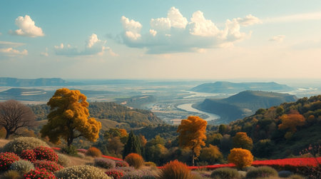 Colorful autumn landscape. Beautiful nature background.の写真素材