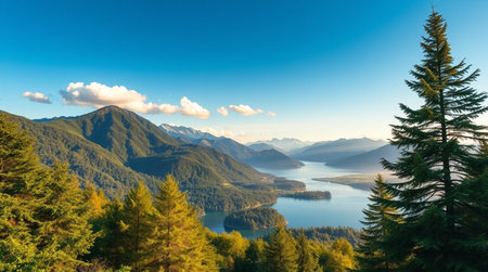 Panoramic view of Lake Wakatipu, Queenstown, New Zealand
