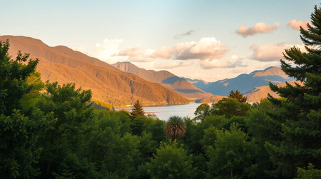 Lake Wakatipu, Queenstown, South Island, New Zealandの写真素材