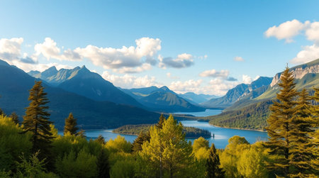 Panoramic view of Lake Wakatipu, Queenstown, New Zealandの写真素材