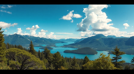 Panorama of Lake Wakatipu, Queenstown, New Zealand