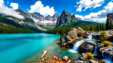 Glacier National Park, Montana, United States. Beautiful summer scene.