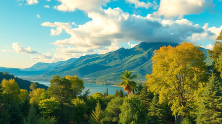 Beautiful panorama of Lake Wakatipu, Queenstown, New Zealandの写真素材
