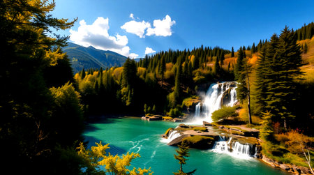 Waterfall in Jiuzhaigou, Sichuan Province, China