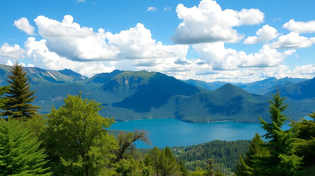 View of Lake Wakatipu, Queenstown, New Zealandの写真素材