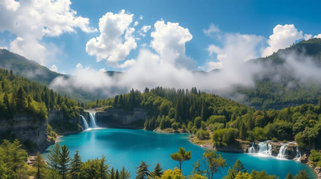 Panoramic view of Plitvice Lakes National Park, Croatia