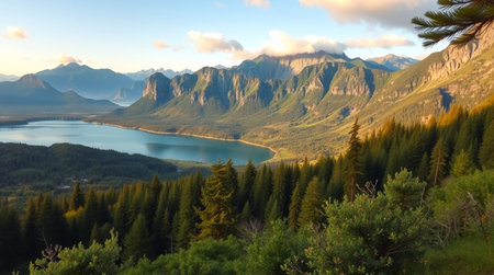 Lake Louise in Banff National Park, Alberta, Canada. Panoramic view