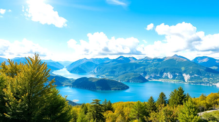 Panoramic view of Lake Wakatipu, Queenstown, New Zealand