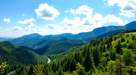 Beautiful view of the mountain landscape in the Carpathian Mountains