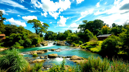 Waterfall in Chiang Mai, Thailand. Beautiful nature of Thailand.