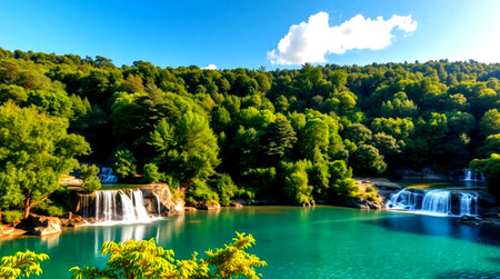 Waterfalls in Plitvice Lakes National Park, Croatia. Europeの写真素材