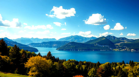 panoramic view of lake tegernsee
