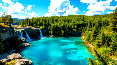 Beautiful turquoise water of a national parkの写真素材