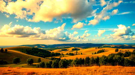Beautiful Tuscany landscape at sunset. Tuscany, Italyの写真素材