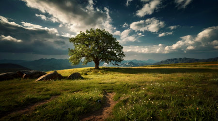 Panoramic view of Plitvice Lakes National Park, Croatiaの写真素材