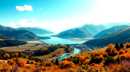 Panoramic view of a national parkの写真素材