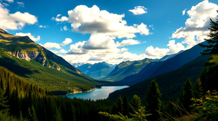 Panoramic view of Lake Louise, Banff National Park, Alberta, Canada