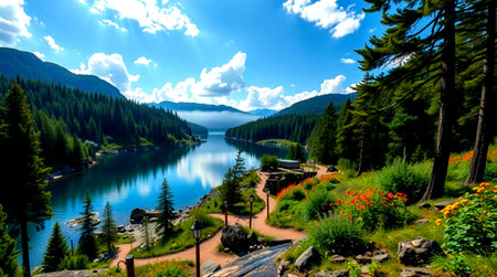 Beautiful Lake Tahoe in summer, California, United States.