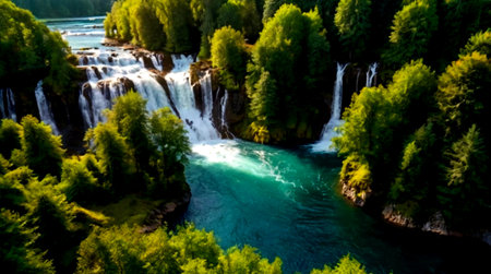 Panoramic view of the Plitvice Lakes National Park in Croatia