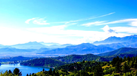 panoramic view of lake tegernsee in bavaria