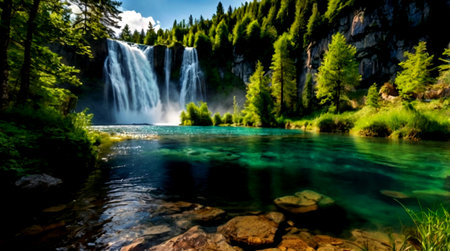 Panoramic view of Plitvice Lakes National Park, Croatia